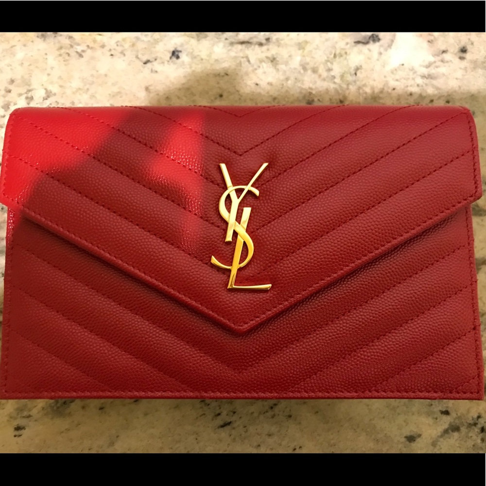 YSL envelope chain wallet